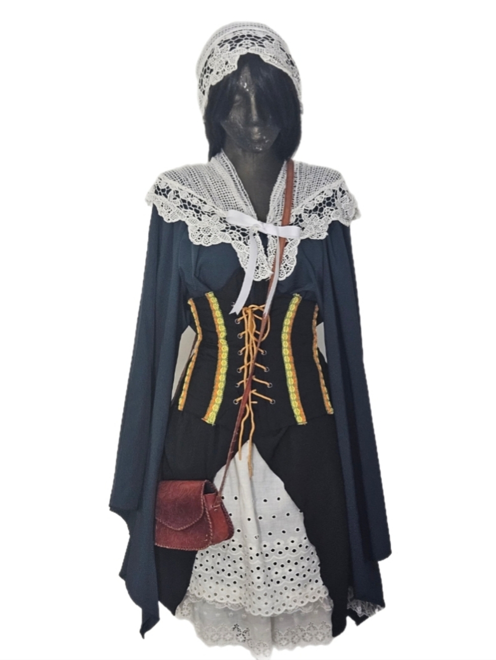 Upcycled Ren Faire Scullery Maiden / Bar Wench Complete Costume Size L/XL - Picture 5 of 14